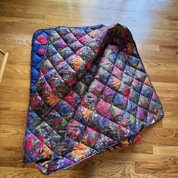 Natural Life Double-Sided Quilted Throw Blanket Multicolor Floral 54 x 77.5 Boho - Picture 4 of 11
